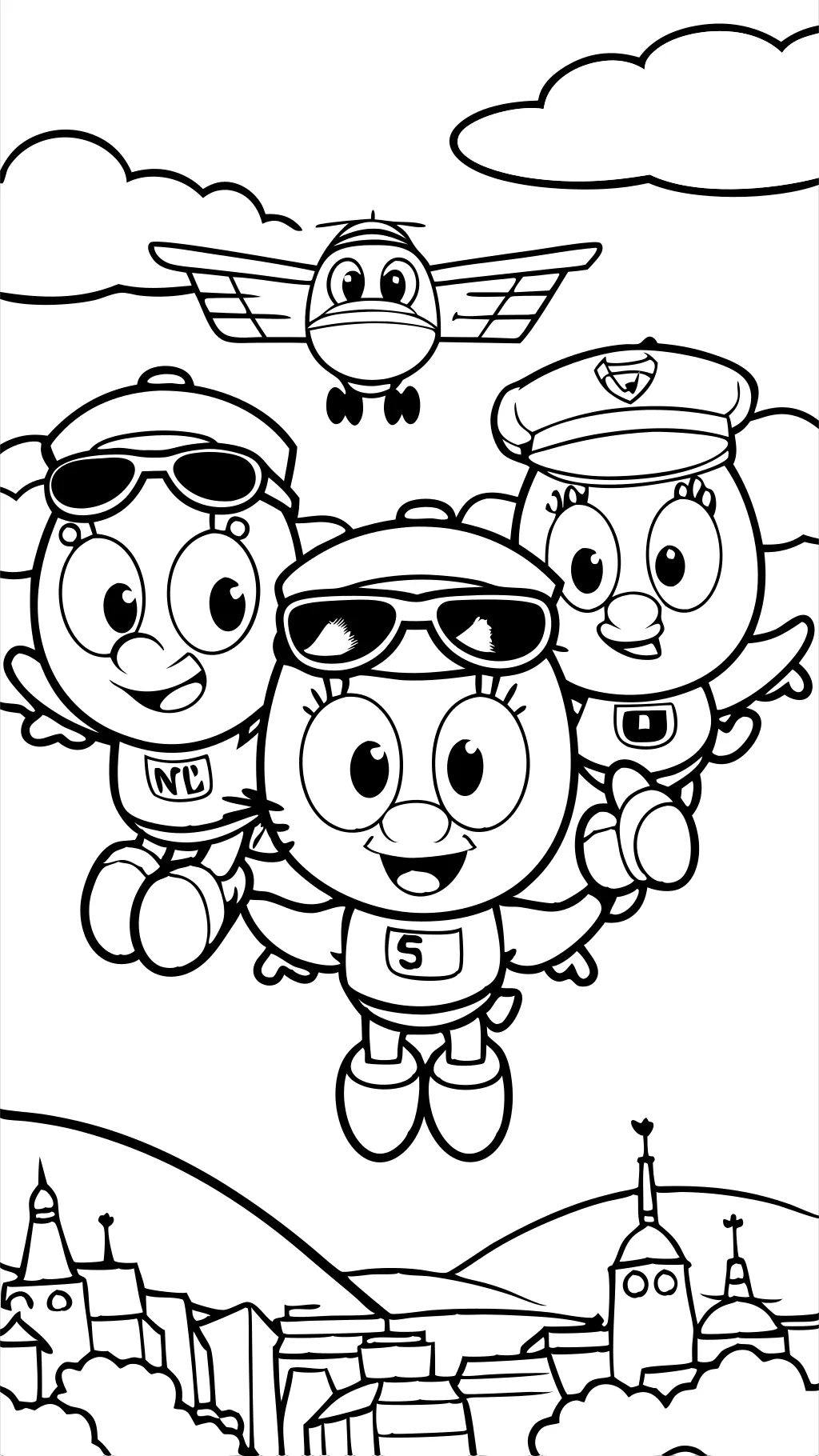 super wings coloring page